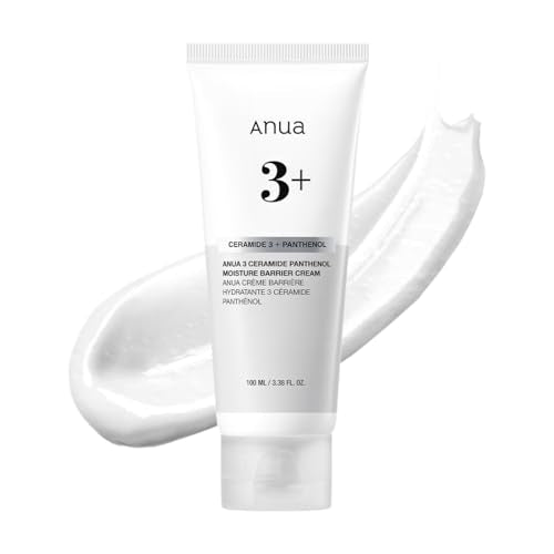 ANUA 3 Ceramide Panthenol Moisture Barrier Cream, Hydrating Face Moisturizer for Normal Skin, Panthenol, Ceramide, Centella for Skin Barrier Non Comedogenic, Korean Skincare (100ml/ 3.38 fl. oz.)