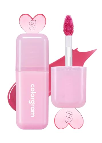COLORGRAM Juicy Drop Tint 07 Cool Peach | Juicy Lip Gloss, Glowing Lip Stain with Fruity Colors, Buildable & Blendable, Highly Pigmented
