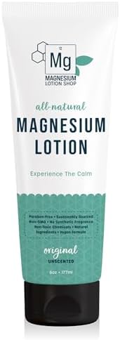 Unscented Magnesium Lotion for Sleep | 6oz Bottle with 250mg in each Teaspoon | We use Natural Shea Butter in Our Paraben-Free Magnesium Lotion for Leg Cramps
