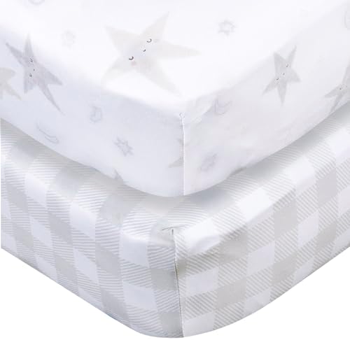 Gerber Baby Unisex 2-Pack Knit Crib Sheet, Celestial, One Size