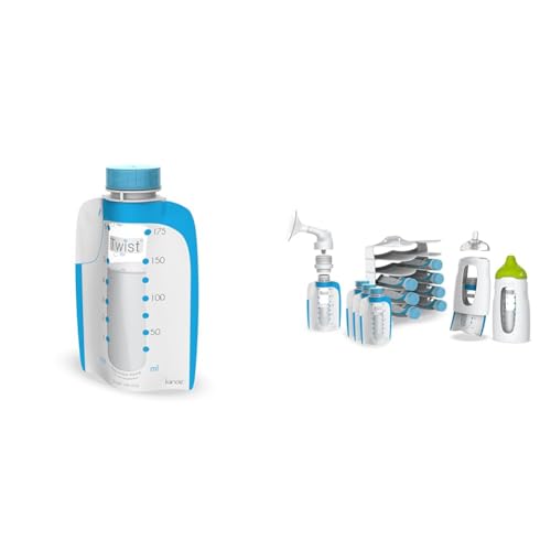 Kiinde Twist Pouch Direct-Pump Direct-Feed Twist Cap Breast Milk Storage Bags for Pumping & Twist Universal Direct-Pump Feeding System Starter Kit for Leak-Free and Transfer-Free Breastmilk Collection