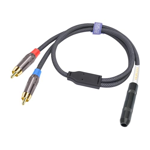 Male RCA to 1/4 Female Stereo Audio Splitter Cable;6.35mm Female to 2 RCA Male,Dual RCA Male to 1/4 Inch Female Audio Cable-1Feet