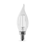 FEIT ELECTRIC 60W BA10 E12 CANDELABRA WHITE FILAMENT LED LIGHT BULB 2700K