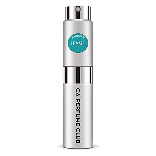 CA Perfume Impression of Jean P. Guiltier Le Male For Men Replica Version Fragrance Dupes Concentrated Long Lasting Eau de Parfum Spray Refillable Atomizer Bottle 0.27 Fl Oz/ 8ml