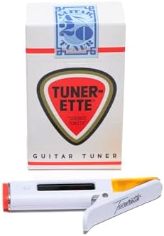 Tunerette™ Clip-On Guitar Tuner – Rock Your Tune in Style! Perfect for Electric, Acoustic, and Bass Guitars, Plus Ukuleles – USB C Rechargeable, Precision Tuning with a Retro Rockstar Twist