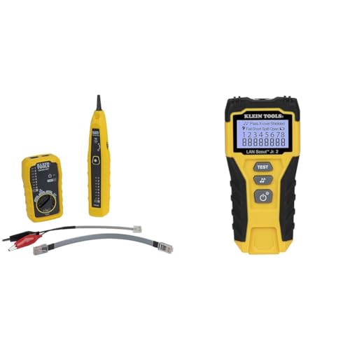 Klein Tools VDV500-705 Tone Generator and Probe Kit, Wire Tracer and Tester & VDV526-200 Cable Tester, LAN Scout Jr. 2 Ethernet Cable Tester for CAT 5e