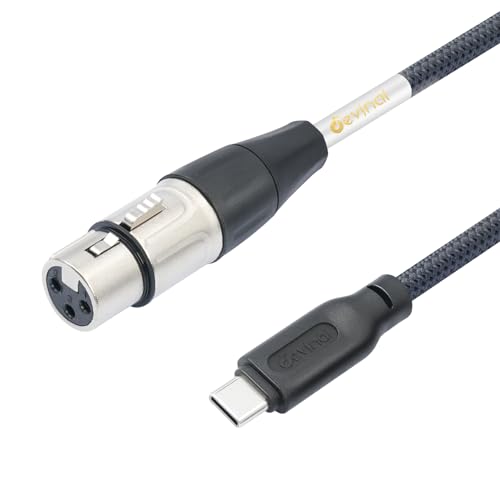 Devinal Upgrade XLR Female to USB C Cable, USB tyep-C to Female XLR Recording Cable Cord Connector Adapter Compatible with Microphone Smartphone or MacBook 1M