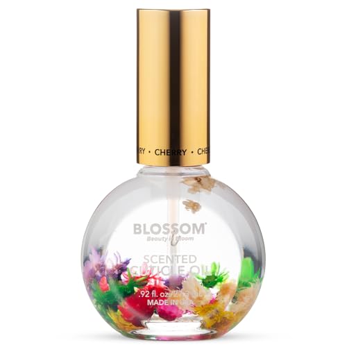 Blossom Cuticle Oil for Nails, Hydrating, Moisturizing, Scented Nail Oil Cuticle Care, Infused with Real Flowers, Made in USA, 0.92 fl. oz, Cherry