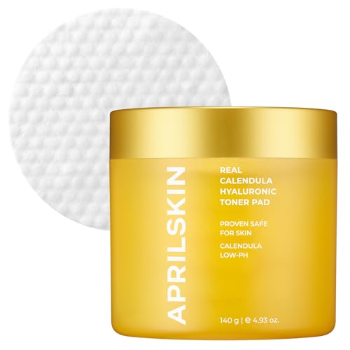 APRILSKIN Calendula PHA Hyaluronic Toner Pads | Vegan, Cruelty Free | Exfoliating, refining pores & hydrating for dry, sensitive, acne-prone skin | 60 pads | No sulfates and artificial fragrance