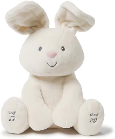 GUND Baby Flora The Bunny Animated Plush, Singing Stuffed Animal Toy for Ages 0 and Up, Cream, 12" (Styles May Vary)