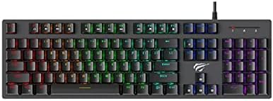 HAVIT KB858L 104 Keys Wired Gaming Keyboard with LED Rainbow Backlit Black