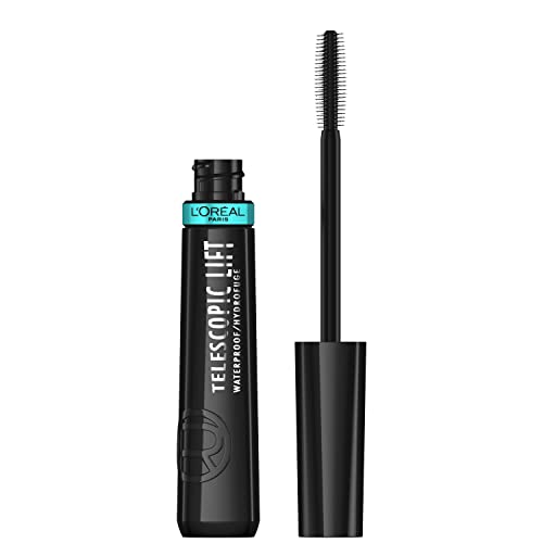 L’Oréal Paris Telescopic Lift Mascara, Lengthening and Volumizing Eye Makeup, Lash Lift with Up to 36HR Wear, Waterproof, Black, 0.33 Fl Oz