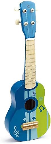 Hape Kid’s Wooden Toy Ukulele | 21 Inch Wooden Ukulele Musical Instrument with Vibrant Sound and Tunable Nylon Strings for Children, Blue