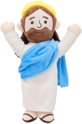 Jesus Plush Jesus Stuffed Doll Jesus Plushie Toys Christian Stuff Religious Party Favors Gifts for Kids for Christening Easter (002), Blue