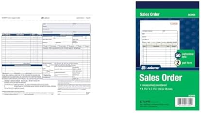 Adams Auto Repair & Sales Order Forms - 50-Pack Carbonless Multi-Part Order & Repair Books