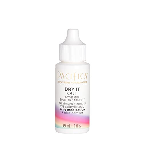 Pacifica Acne Spot Treatment Gel - Dry It Out Pimple Cream - Face Acne Cream -w/ 2% Salicylic Acid BHA & Niacinamide for Teens & Adults Vegan Clean Beauty Dermatologist Tested