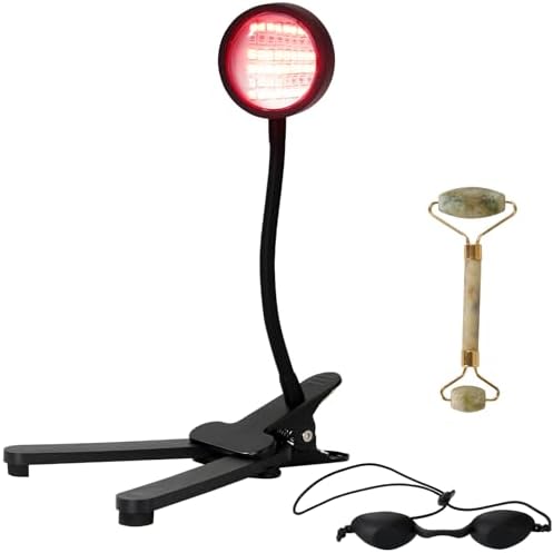 Red Light Therapy Lamp 10000Lux, 54 LEDs 660nm 850nm LED Red Light Therapy Lamp with Clips, Suitable for Home Skin Beauty, Anti-Aging, Relieving Muscle and Joint Pain.