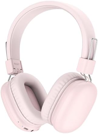 Kids Bluetooth Headphones, Wireless Headphones with HD ANC Microphone, 50 Hours Playtime, Safe Volume, Type C Fast Charging, Foldable On-Ear Headphones for Children/Teens/Smart Device(Pink)