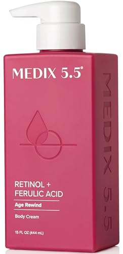 Medix 5.5 Retinol Body Lotion Firming Moisturizer | Crepey Skin Care Treatment | Retinol Body Cream | Anti Aging Retinol Cream For Women Targets Look Of Crepe Skin, Wrinkles, & Sagging Skin, 15 Fl Oz