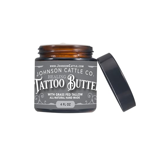 Tattoo Healing Butter with Grass Fed Tallow All Natural Organic * Sold in Tattoo Shops for at home hydration Tattoo Cream Tattoo Restoration Tattoo Balm