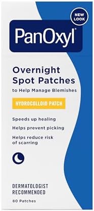 PanOxyl PM Overnight Spot Patches, Advanced Hydrocolloid Healing Technology, Fragrance Free, 80 Count