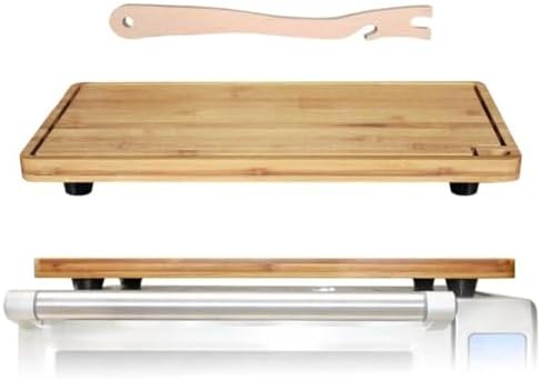 Bamboo Wood Cutting Board Compatible with Breville BOV800XL 860BSS 845BSS, Protects Smart Toaster Oven, With Heat Resistant Silicone Feet and Oven Rack Push Accessories, Creates Storage Space