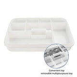 Portable handled medicine first aid box plastic medicine basic organizer holder. Family small safety emergency medical storage box kit travel, car, home, camping, office, vehicle + pill cutter (empty)