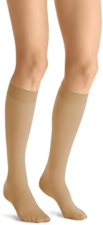JOBST UltraSheer Knee-High Compression Stockings for Women - Closed Toe - Medical Compression 20-30 mmHg - For Varicose and Spider Veins - Helps Prevent Swelling - Honey, Medium
