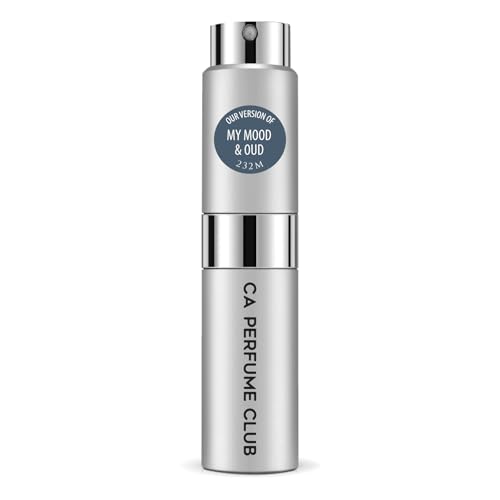 CA Perfume Impression of My Mood & Oud For Men Fragrance Eau de Parfum Spray Refillable Bottle 0.27 Fl Oz/8ml-X1