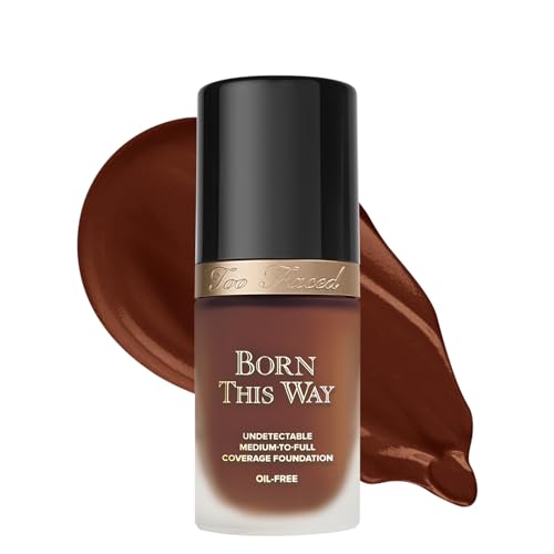 Too Faced Born This Way Natural Finish Longwear Liquid Foundation | Medium-To-Full Coverage | Hydrating + Oil Free, 1.01 fl. oz.