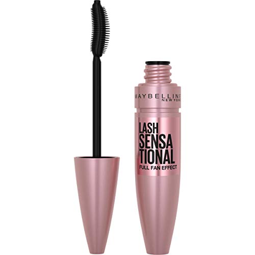 Maybelline Lash Sensational Washable Mascara, Lengthening and Volumizing for a Full Fan Effect, Midnight Black, 1 Count