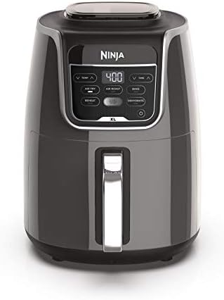 Ninja Air Fryer XL, 5.5 Qt. Capacity that can Air Fry, Air Roast, Bake, Reheat & Dehydrate, with Dishwasher Safe, Nonstick Basket & Crisper Plate and a Chef-Inspired Recipe Guide, Grey, AF150AMZ