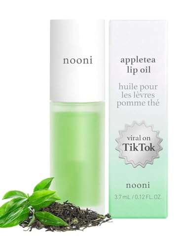 NOONI Korean Vegan Lip Oil - Appletea | Lip Stain, Long-Lasting, Moisturizing, Plumping, Revitalizing for Dry Lips, Waterproof, No Peel Off, Korean Lip Tint, Valentine Day Gifts, 0.12 Fl Oz