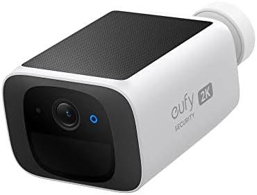 eufy Security SoloCam S220, Solar Security Camera, Wireless Outdoor Camera, Continuous Power, 2K Resolution, Wireless, 2.4 GHz Wi-Fi, No Monthly Fee, HomeBase 3 Compatible (Renewed)