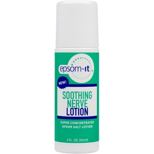 EPSOM-IT Soothing Nerve Lotion - Roll On Epsom Salt Magnesium Lotion, Topical Magnesium Cream with Capsaicin & Arnica for Tired Muscles and Sleep, 3oz