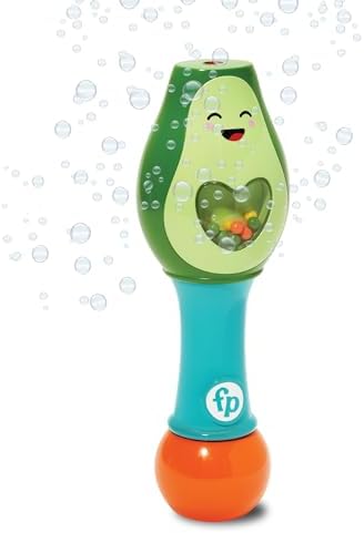 Little Kids Fisher-Price Toddler Toy Shake and Go Bubble Maraca 2-in-1 No Spill Bubble Wand and Musical Toy Maraca | Ages 18+ Months | Includes 4oz of Non-Toxic Bubble Solution