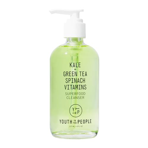 Youth To The People Superfood Facial Cleanser, Kale and Green Tea Spinach Face Wash, Gentle Makeup Remover + Pore Minimizer for All Skin Types, Vegan, Refillable Skincare