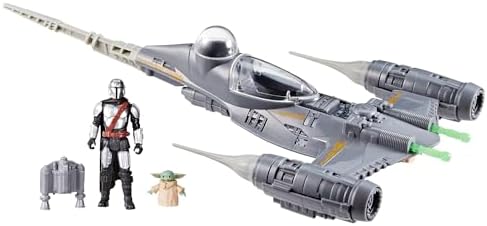STAR WARS Epic Hero Series The Mandalorian's N-1 Starfighter Ship, 4-Inch Scale Grogu & Mandalorian Action Figures, Toys for Boys & Girls Ages 4+