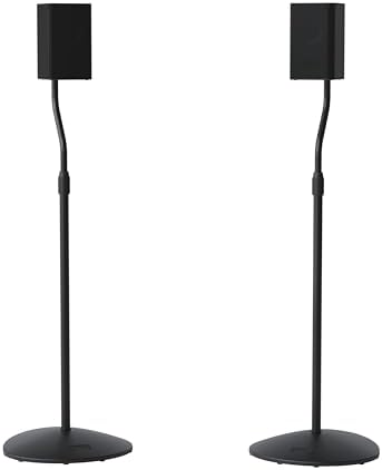 SANUS Speaker Stands Pair - Adjustable Height Speaker Stands for Satellite & Bookshelf Speakers up to 3.5lbs - Tool-Free Adjustment & Easy DIY Assembly