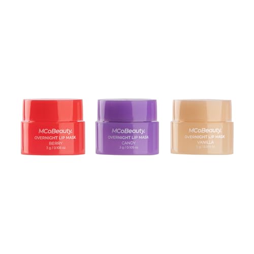 MCoBeauty Overnight Lip Mask - Deluxe Trio, Hydrating Lip Balm, Vegan, Cruelty Free Cosmetics