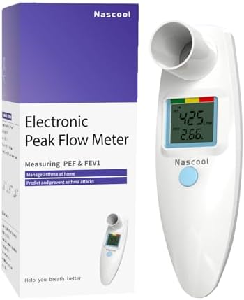 Digital Peak Flow Meter,Home Medical with Tracking Software Manually Recording-Accurate&Reliable Spirometer for Asthma COPD Adult Kids