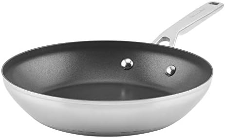 KitchenAid 3-Ply Base Brushed Stainless Steel Nonstick Fry Pan/Skillet, 9.5 Inch