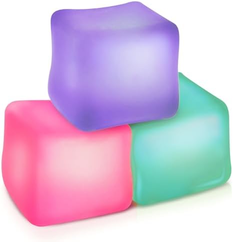 Fidget Toy Stress Cube 3 Pack - Squishy Fidget Toys for Relaxation, High Density Gel Filled, Fidgets for Classroom, Calming Toys for Kids Adults Children Teens