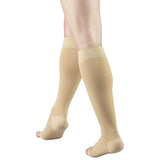 Truform 30-40 mmHg Compression Stockings for Men and Women, Knee High Length, Open Toe, Beige, Medium