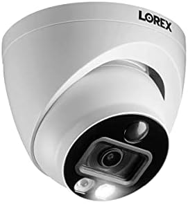 Lorex C861XC-E 4K Ultra HD Active Deterrence Dome Analog Security Camera, 135ft Night Vision, Color Night Vision, Motion-Activated LED Warning Light, IP67,Camera Only, White (Renewed)