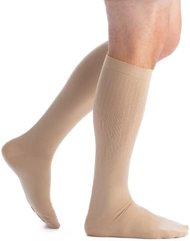 EvoNation Men’s 15-20 mmHg Knee High Compression Socks – Graduated Support for Circulation, Swelling, Varicose Veins & Pain Relief – Medical Compression Stockings – Made in USA