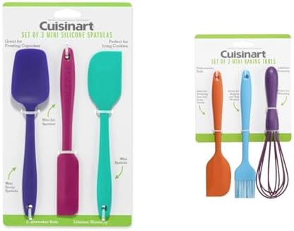 Cuisinart CTG-00-S3MSJ Mini Silicone Spatulas, Set of 3, Jewel & T Cuisinart Set of 3 Mini Baking Tools Silver One Size 1