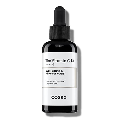 COSRX Pure Vitamin C 13% Serum with Vitamin E & Hyaluronic Acid, Hydrating Facial Serum for Fine Lines, Uneven Skin Tone & Dull Skin, 0.67fl.oz/20ml, Korean Skin Care
