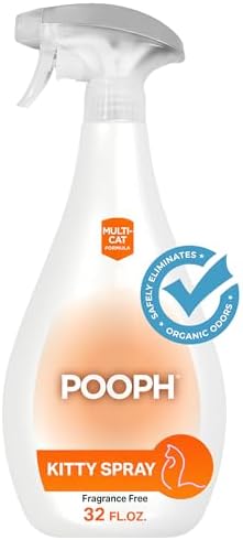 POOPH® Kitty Spray - Patented Technology Eliminates Organic Odor On-Contact Goes Anywhere Your Kitty Goes - Cat Trees, Furniture, Bedding & More Safe Fragrance-Free Non-Toxic Eco-Conscious