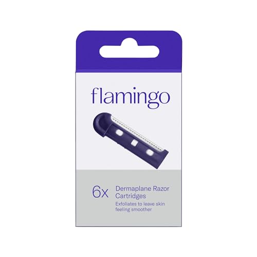 Flamingo Dermaplane Facial Razor Blade Refills for Women - 6 Count